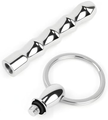 FST Stainless Steel Penis Plug Removable Hollow Multiple Beads Urethral Plug for Urethral Stimulation Masturbation Training Adult Sex Toys for Men (Beginner)