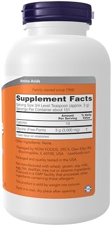 NOW Foods Supplements, Glycine Pure Powder, Promotes Restful Sleep*, Neurotransmitter Support*, 1-Pound