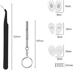 18 Pairs Eyeglass Nose Pads, Eyeglasses Repair Kit with Screwdrivers, Nose Pads, Screws, Tweezer, Cleaning Cloth for Glasses, Glasses and Sunglass Nose Pad Replacement