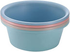 AVLA 4 Pack Round Plastic Wash Basin, 5 Quart Stackable Camping Dishpan, Portable Vegetable Fruit Dish Tub, PP Small Multipurpose Washtub for Face Cleansing, Home Kitchen Sink Outdoor Indoor