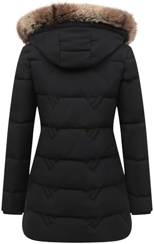 Women's Winter Coat Waterproof Long Insulated Parka with Detachable Hood