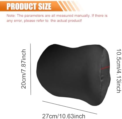 Car Headrest Pillow for Driving - Memory Foam Soft Automotive Neck Support Pillow Cushion with Adjustable Strap - Comfortable Car Seat Headrest Pillow for Neck Pain Pressure Relief (Black)