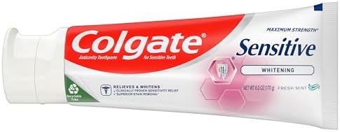 Colgate Sensitive Maximum Strength Sensitive Toothpaste, Plus Whitening and Fresh Stripe, 6 oz