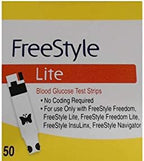 Freestyle Lite® Blood Glucose Test Strips for Monitor System, Red-Yellow, (50 pieces)