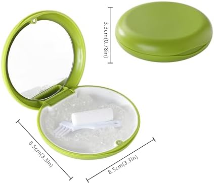 VRUIFA 2 PCS Retainer Cases, Compatible with Invisalign, Mouth Guard Case with Mirror, Suitable for Storage Retainer Removal Tool, Chewy, and Brush (1PCS Green White+1PCS Black Purple)
