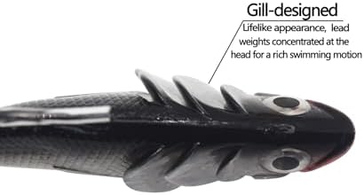 Big Jig Worm Lures Swimming Bait Soft Plastic Fishing Lure for Bass, Crappie, Trout, Pike, Sea Bass, Redfish, Striper,Fishing Lures for Freshwater & Saltwater