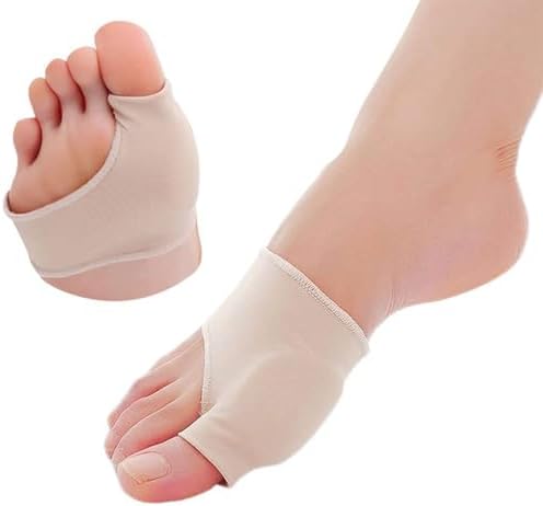 4 Bunion Relief Pads and Sleeves, Orthopedic Bunion Corrector Socks with Gel Pads, 2 Pairs