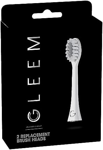 GLEEM Toothbrush Replacement Brush Heads Refill, White, 2 count