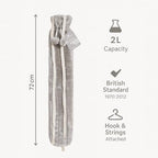 Revitale Extra Long Hot Water Bottle Pom Pom Soft Fur Cover - 72cm / 2L (Slate Grey)