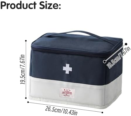 Medicine Travel Bag Organizer, Empty First Aid Box, for Home, Travel, Camping, Car, Hiking & Outdoor Emergencies, Travel Medicine Kit