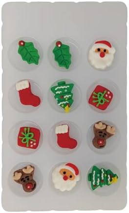 Homankit Edible Candy Santa Claus Christmas Tree Christmas Stocking Reindeer Dessert Sprinkles Party Cookie DIY Cake Cupcake Topper Icing Frosting Decoration Christmas Supplies