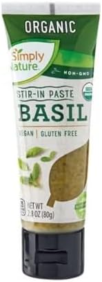 Simply Nature Organic Basil Stir in Paste - 2.8 oz (80g) | 3-pack, 2.8 oz x 3