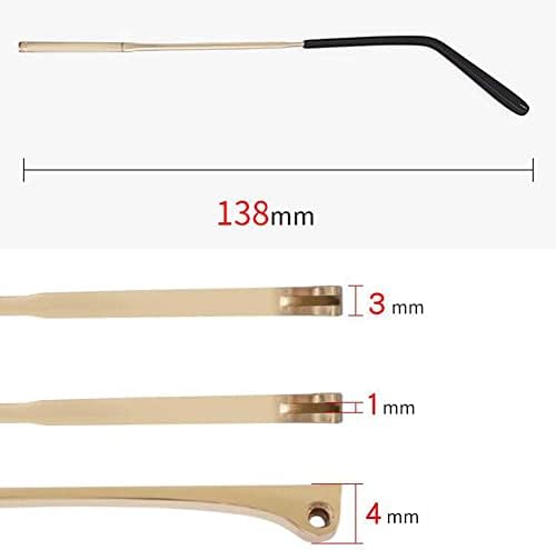 GERRIT glasses arms, Eyewear Leg, Glasses Temple, Metal Eyeglass Temples Arms Glasses Replacement Parts Double Teeth Spacing 1mm Sunglasses Frame Repair, 1 Pair Black