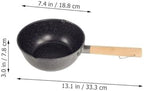 BESTonZON 18cm Non-stick Maifan Stone Coated Saucepan with Handle, Iron Electroplated Stovetop Cooking Pot for Milk Boiling and Instant Noodles, Japanese Style Small Milk Pan for Household