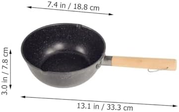 BESTonZON 18cm Non-stick Maifan Stone Coated Saucepan with Handle, Iron Electroplated Stovetop Cooking Pot for Milk Boiling and Instant Noodles, Japanese Style Small Milk Pan for Household