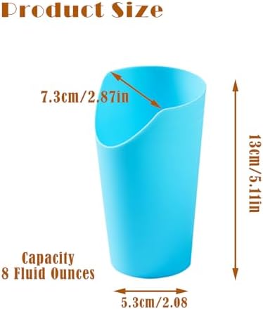 2pcs Nosey Cups 8.7oz,Elderly Care Cups for Physical Therapy Recovery and Rehabilitation (2)
