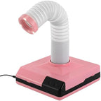 Nail Dust Collector, 60W 2 in 1 Powerful Mini Desktop Vacuum Cleaner, Dental Polishing Dust Collector, Dust Suction Machine with Large Caliber Vacuum Cleaner Hose for Dental Lab Nail Salon (Pink)