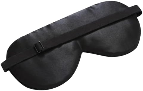 Alaska Bear Mulberry Silk Sleep Mask Cool Super Smooth Eye Cover Genuine Organic Silk for Sensitive Skin, Soft Filling, Lightweight Eye Shades for Sleeping (Original Black, Flat)