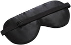 Alaska Bear Mulberry Silk Sleep Mask Cool Super Smooth Eye Cover Genuine Organic Silk for Sensitive Skin, Soft Filling, Lightweight Eye Shades for Sleeping (Original Black, Flat)