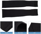 2pcs Black Cooling Arm Sleeves Summer Sunscreen Arm Covers UV Protection Outdoor Cycling Protectors for Men Wear-resistant Ice Silk Fabric Elbow Sleeve