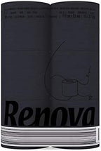 Renova Black Toilet paper 6 roll pack, Bundle of 8 packs, toilet paper bulk of 48 rolls (8)