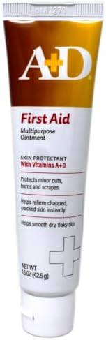A+D First Aid Ointment, Multipurpose Dry Skin Moisturizer and Skin Protectant, 1.5 Oz (Pack of 3)