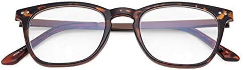 Eyekepper Readers Retro Square Plastic Frame Metal Arms Reading Glasses Tortoise +2.25