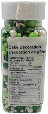 Green and White Sprinkles for Cake Decorating Edible Sugar Pearls Christmas Sprinkles Valentines Halloween Cake Cookie Cupcake and Cake Topper Decorations