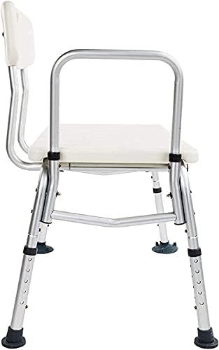 Shower Seat,Shower Chairs for Seniors,Shower Bench Seat with Back Safety Support Adjustable Elderly Bath Tub Chair Shower Stool Bathroom Toilet Stool Aluminum Alloy,Shower Bench,Wh