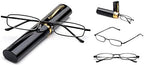 Newbee Fashion -"Pocket Readers Ultra Compact Spring Temple Reading Glasses w/Portable Pocket Clip With Aluminum Case
