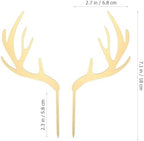 MAGICLULU Christmas Cake Toppers, 5Pcs Reindeer Antler Acrylic Cake Topper for Christmas Birthday Wedding Party Decorations 2.7 x 7.1Inch