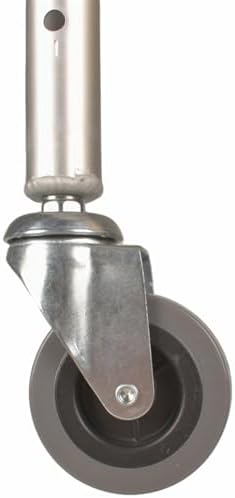Swivel Walker Caster Wheels, 5 Height Adjustable Universal Replacement Feet Parts for Walkers Accessories, Comes with 2 Extra Ski Glides