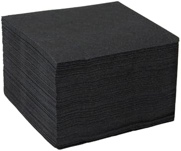 Sierra Touch 1,000 Count 2-Ply Beverage/Cocktail Napkins, 4.75” x 4.75” Folded Paper Napkins, 4 Packs of 250 (Black)