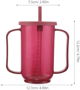 2pcs Spill-proof Elderly Feeding Cups with Lid and Straw, Adaptive Dysphagia Drinking Aids for Seniors and Disabled Patients, Non-spill Nursing Mugs for Hospital and Home Care