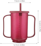 2pcs Spill-proof Elderly Feeding Cups with Lid and Straw, Adaptive Dysphagia Drinking Aids for Seniors and Disabled Patients, Non-spill Nursing Mugs for Hospital and Home Care