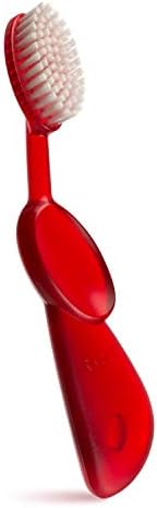 RADIUS Toothbrush Original Big Brush, BPA Free and ADA Accepted, Right Hand, Red Brush and Black Case