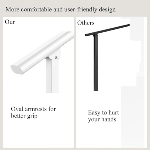Handrails for Outdoor Steps & Indoor Stair Railing Kit, 1-2 Steps Safety Hand Rail for Porch & Deck