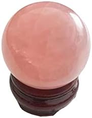 Natural Rose Quartz Healing Crystal Gemstone Sphere Ball for Reiki Balancing Meditation Energy Home and Office Decoration (6-6.5cm, Rose Quartz)