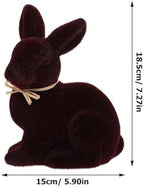 Easter Bunny Figurine Simulated Rabbit Statue for Home Decor Brown Desktop Ornament Easter Holiday Decoration Present for Couples Housewarming