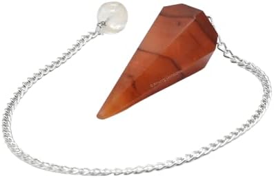Amazing Gemstone Carnelian Crystal Pendulum for Divination - Certified Dowsing Crystals and Healing Stones for Chakra Balancing and Meditation - Enhance Reiki Spiritual Growth with Healing Crystals