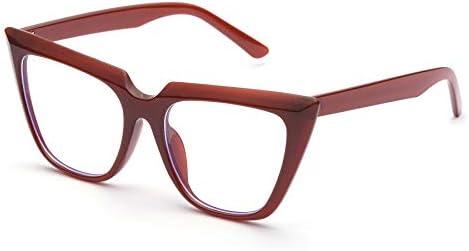 ZUVGEES Womens Chic Oversized CatEye Blue Light Blocking Reading Glasses Big Eyeglass Frames Large lens Computer Readers