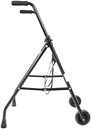 PEPE Mobility Walking Frame with Wheels, Narrow and Foldable, Lightweight Aluminium, 2 Wheels for Elderly People, Black