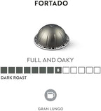 Nespresso Capsules Vertuo, Fortado Gran Lungo Americano, Dark Roast Espresso Coffee, 30 Count Coffee Pods, Brews 5.0oz.