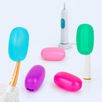 Hxezoc 6 Pack Travel Toothbrush Head Covers, Toothbrush Protector Cap Portable Silicone Cover for Household Travel, Camping, Bathroom, School, Business