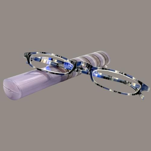 EZ Women Reading Glasses Men Blue Light Block Anti Eyestrain Slim Computer Reader Tube Small Glass Thin Compact