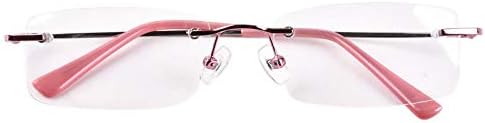 Agstum Blue Light Blocking Glasses - Flexible Rimless Titanium Alloy Eyeglasses Frames Clear Lens