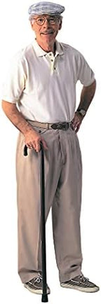 CAREX Solid Wood Walking Cane - Wooden Canes for Men & Women with 250 lb Weight Capacity - 36” Long, 1" Diameter, Wood Canes with Walnut Finish - Rubber Tip Single Point Cane, Walnut Finish, Organic Calendula, 1 Count