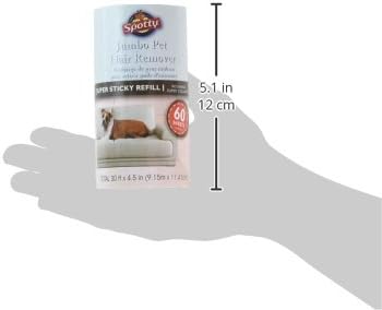 Spotty Jumbo Extra Sticky, Adhesive Lint Roller Refill, Pet Cat & Dog Hair Remover for Clothes and Furniture, 60 Sheet ct