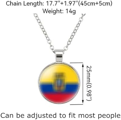 National Flag Metal Necklace and Alloy Leather Braided Rope Bracelet Bangle Set for Men Women