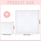 NatNarr 80 Pcs Cocktail Napkins, 3 Ply Pink Scalloped Napkins Disposable Dessert Beverage Napkin Cute Dinner Napkin for Mother's Day, Baby Bridal Shower, Birthday, 5 x 5 Inch